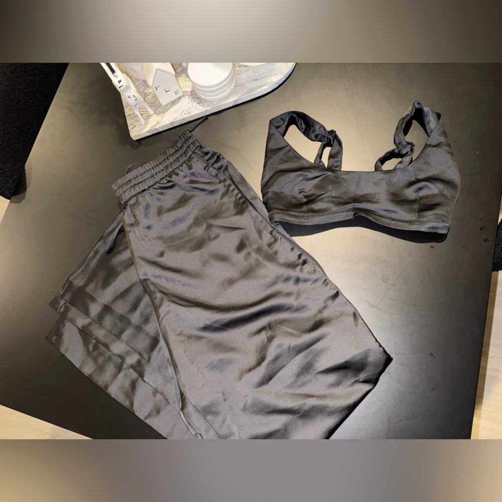 SKIMS Black Satin Set